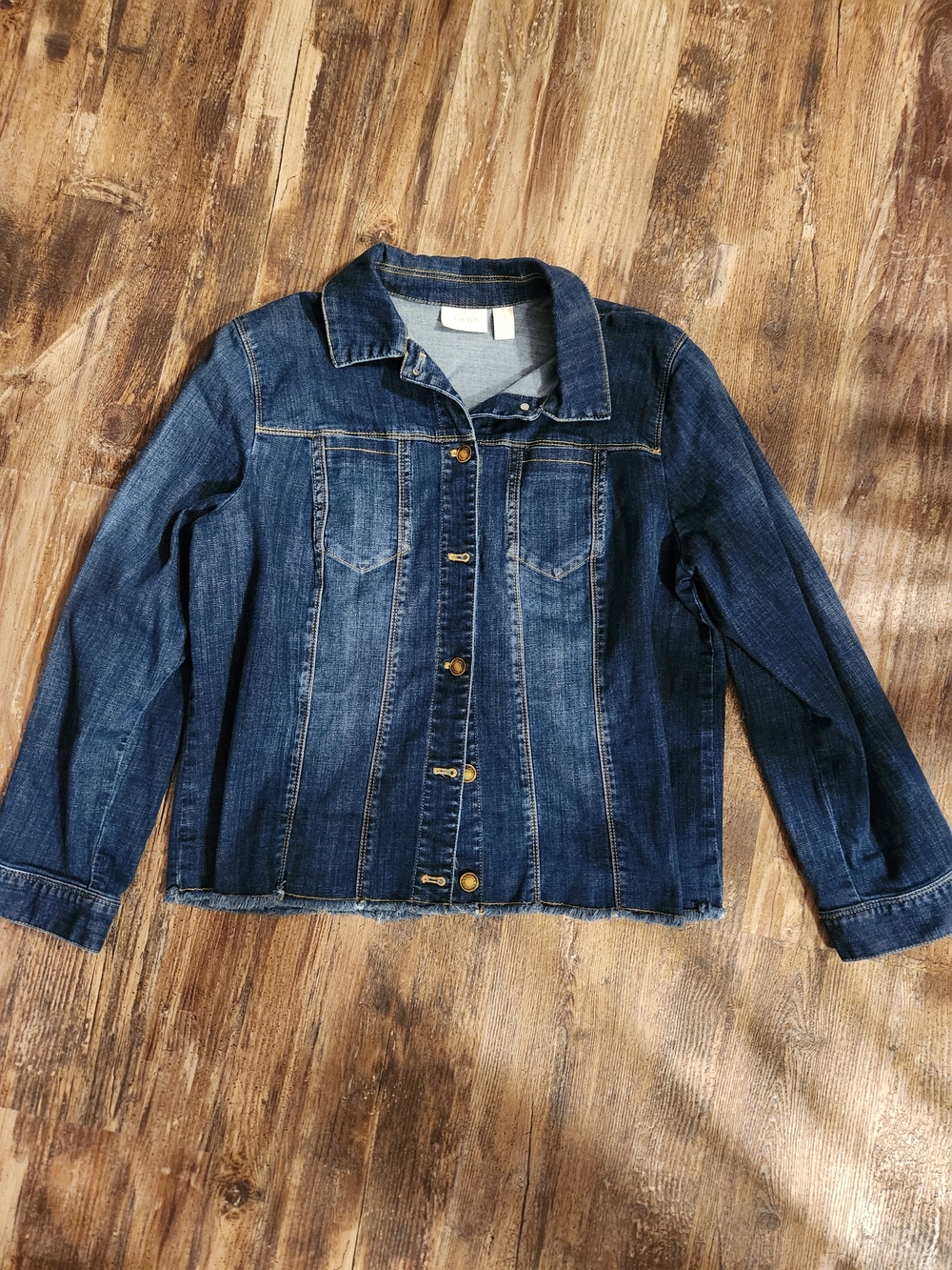 Chico's Women's Medium Blue Denim Jacket - Button-Front